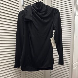KHAITE Black Draped Blouse